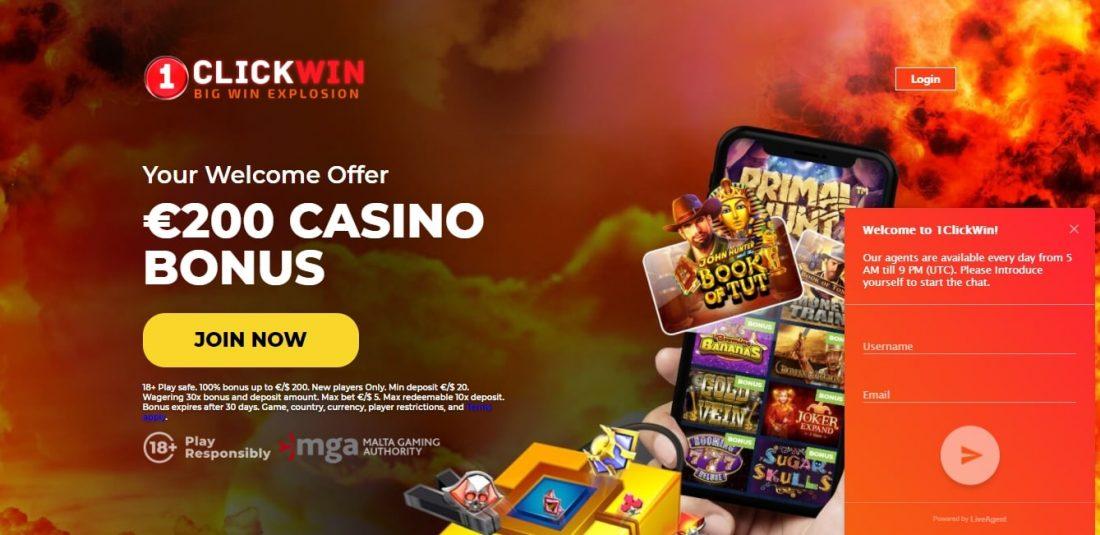 1ClickWin Casino Customer Support
