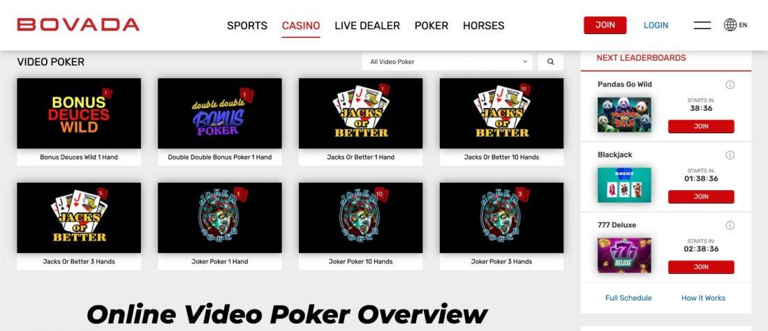 bovada-casino-video-poker