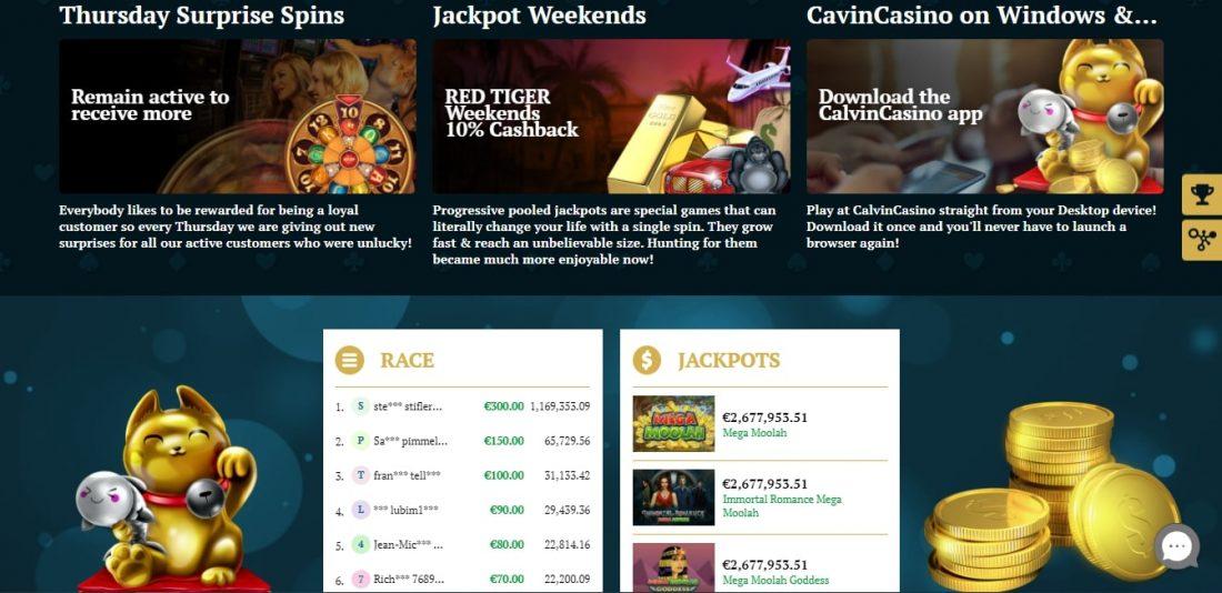Calvin Casino Bonuses and Promotions