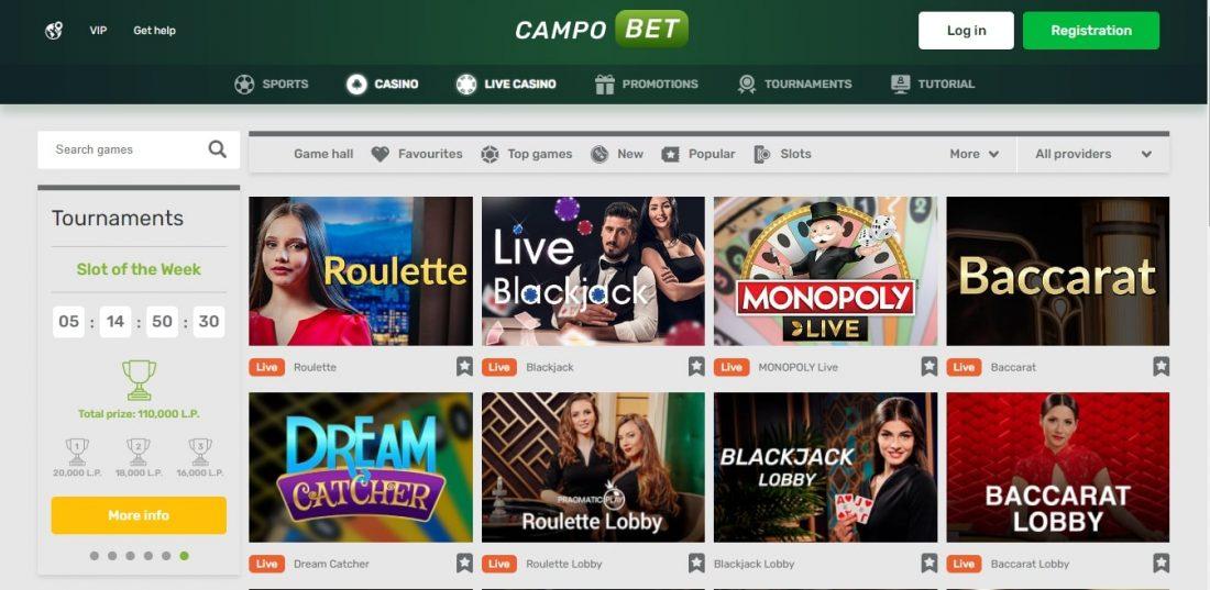 CampoBet Casino Live Casino
