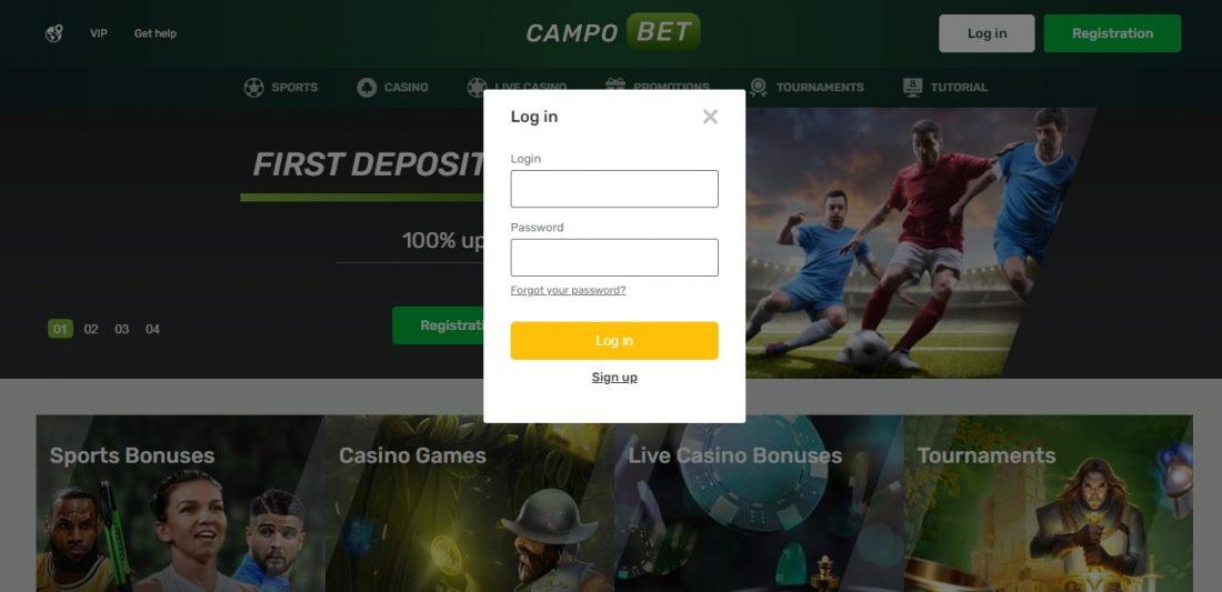 CampoBet Casino Login Process