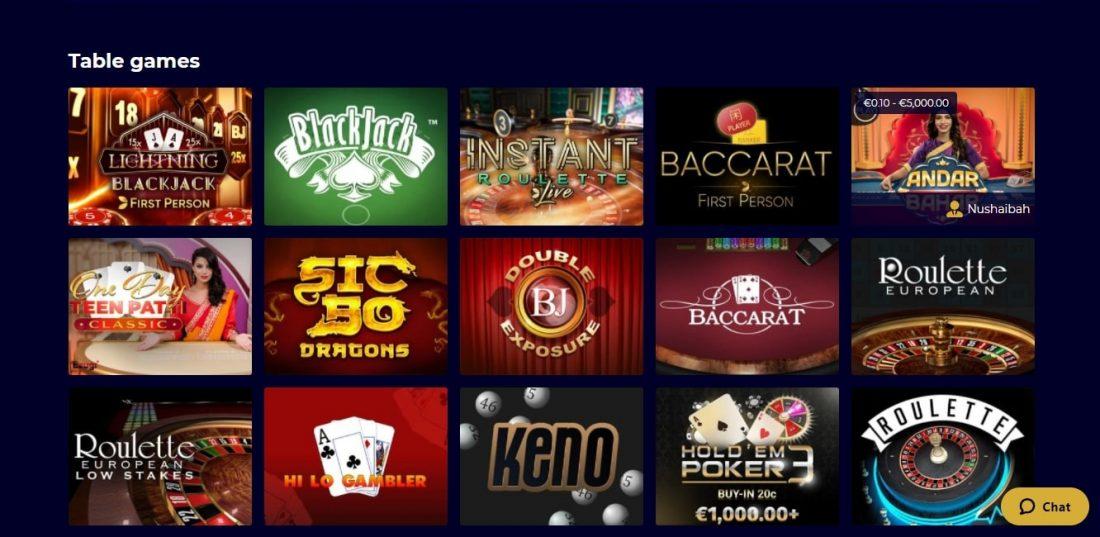 ClubRiches Casino Table Games