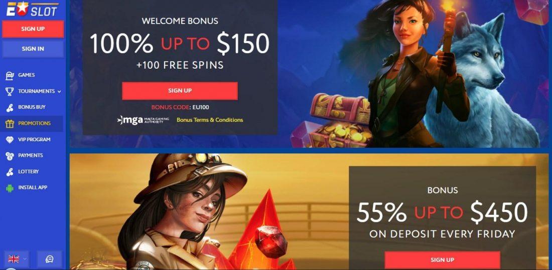 EU Slot Casino Welcome Bonus