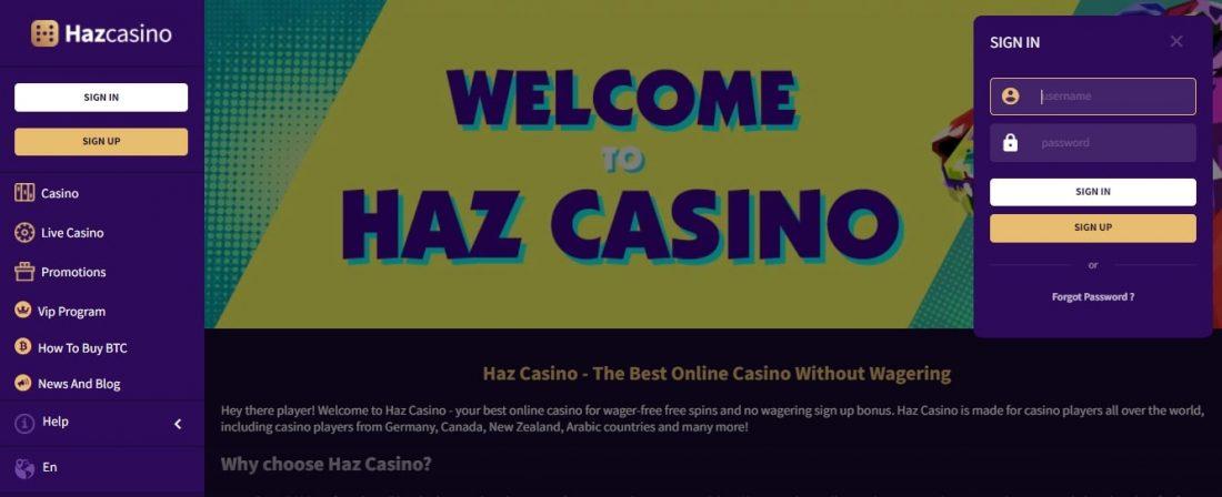 Haz Casino Login Process