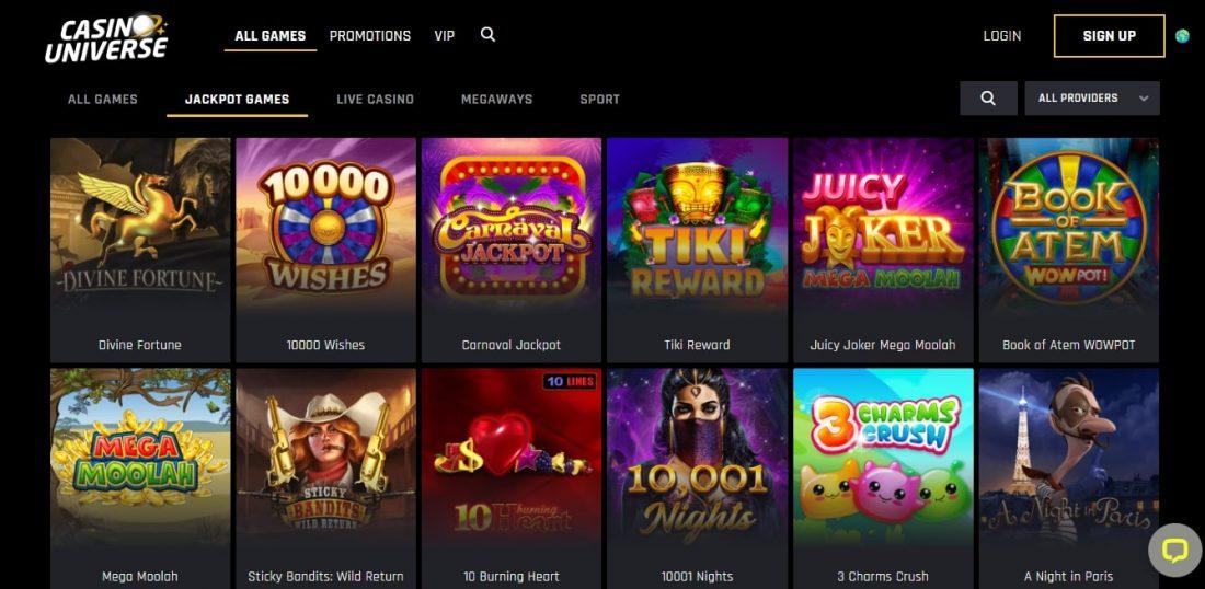 Casino Universe Jackpot Games 