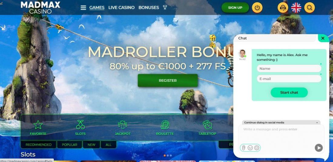 MadMax Casino Customer Support