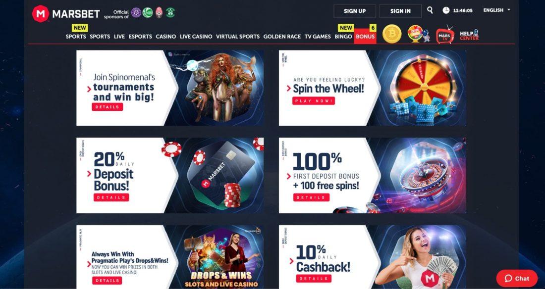 MarsBet Bonuses and Promotions