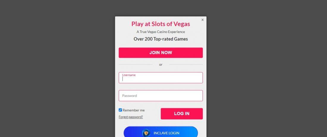 Slots of Vegas Login Process