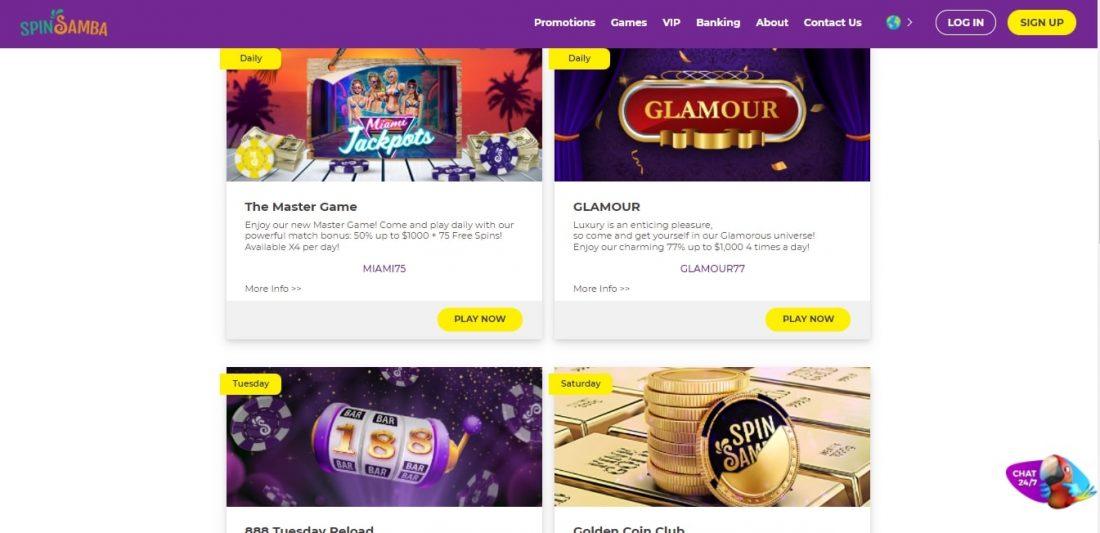 Spin Samba Casino Promotions