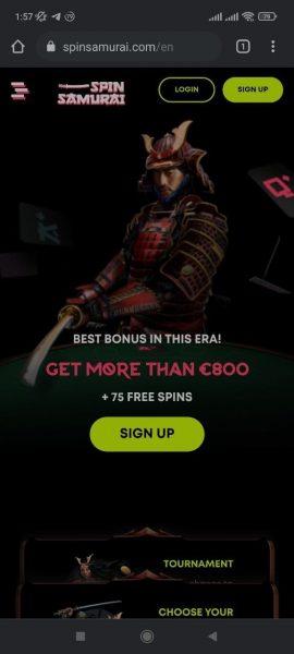 Spin Samurai Casino Mobile App