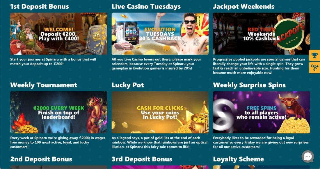Spinaru Casino Bonuses and Promotions