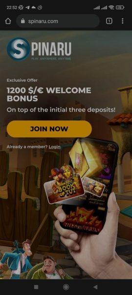 Spinaru Casino Mobile App