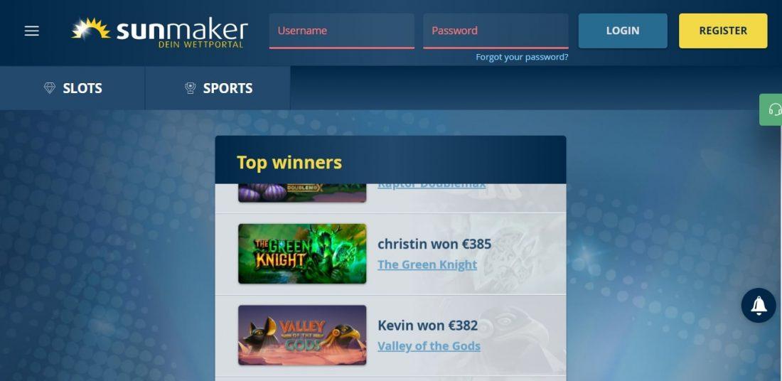 SunMaker Casino Login Process