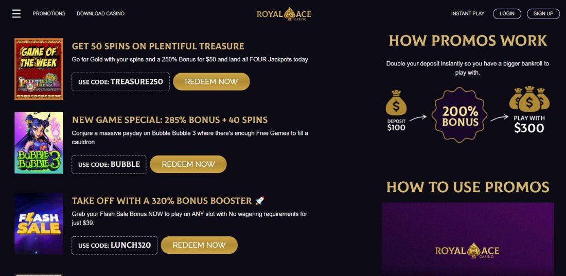 The Royal Ace Casino bonus