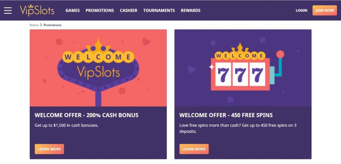 VIP Slots Casino Welcome Bonus