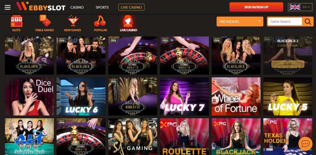 Webby Slot Live Casino
