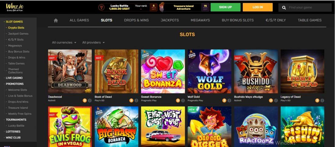Winz.io Casino Slot Games